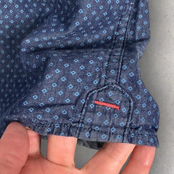 Projek Raw Short Sleeve Shirt Mens Size XXL Blue Printed Button Down Pockets Top - Picture 4 of 10